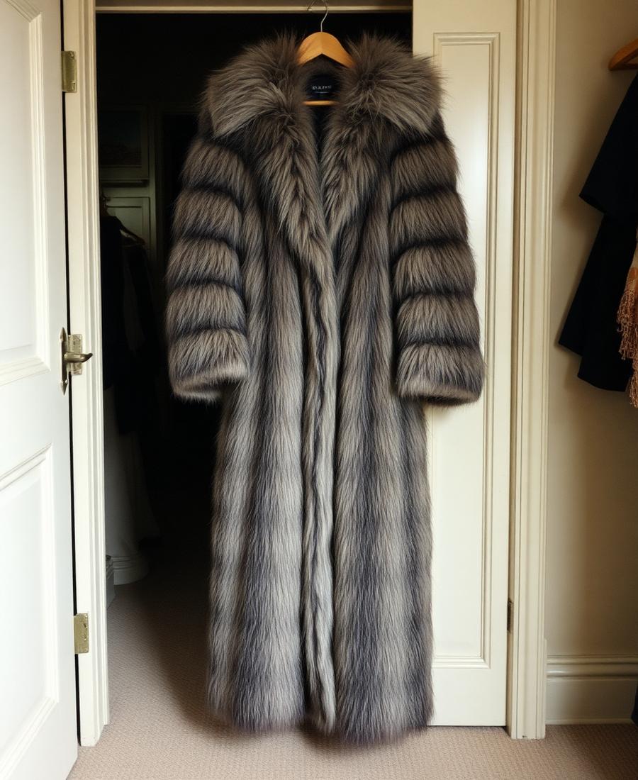 Before — From a heavy floor-length fox